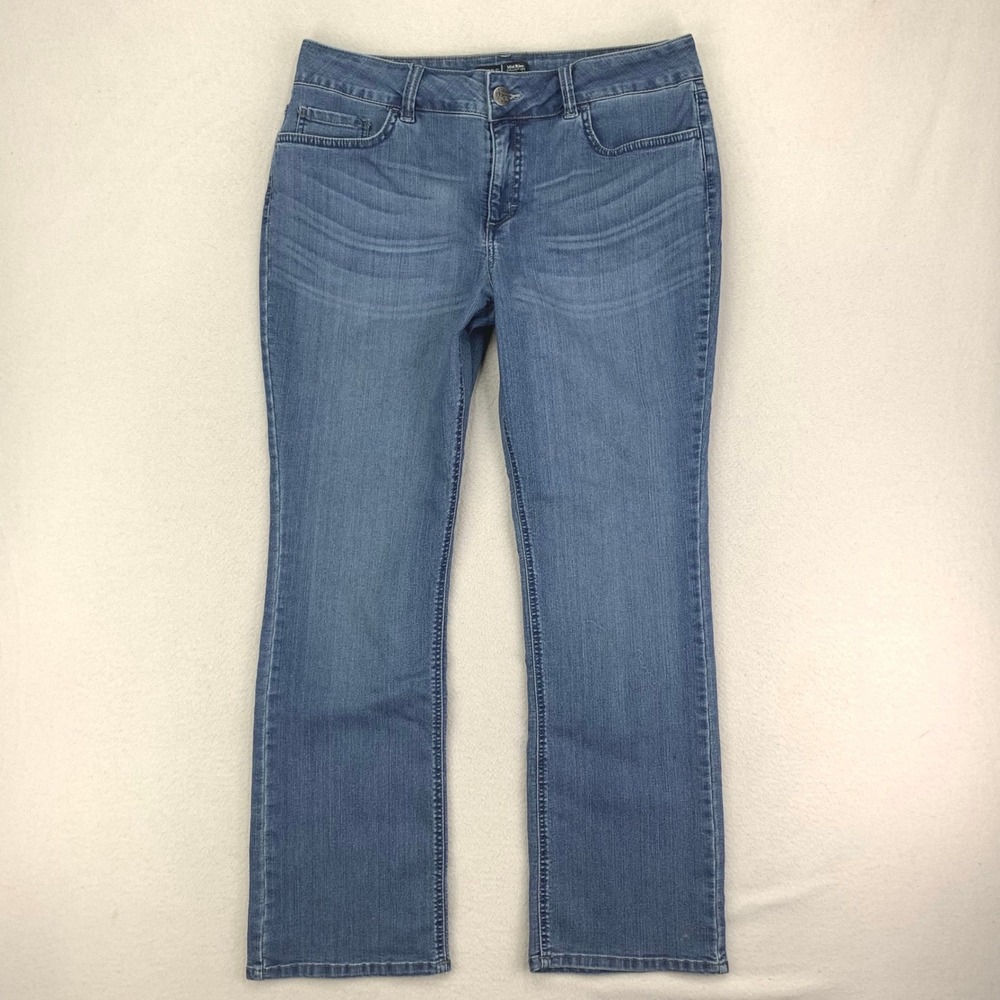 Riders By Lee Mid Rise Straight‎ Jeans Womens 12P Blue Stretch NEW
